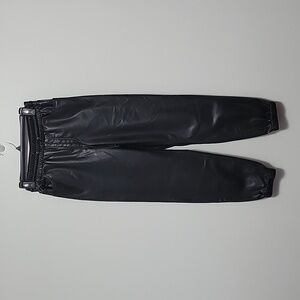 Womens Express High Waisted Faux Leather Joggers Size XS